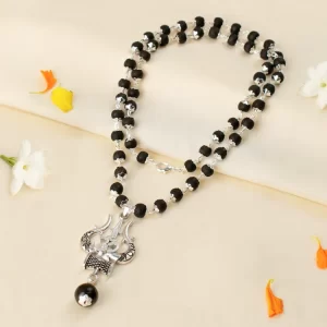 Karungali Mala with Om Shiva Trishul Pendant