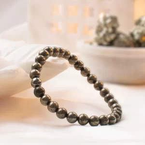 Raw Pyrite Bracelet (Women-6mm Beads)