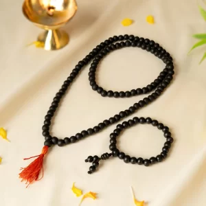 Karungali Malai (8mm) with 8mm Karungali Bracelet (Govt. Certified)