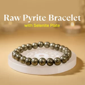 Raw Pyrite Bracelet with Selenite Plate